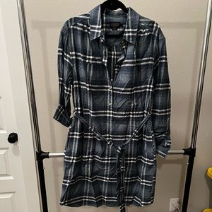 Pendleton blue plaid shirt dress size XL